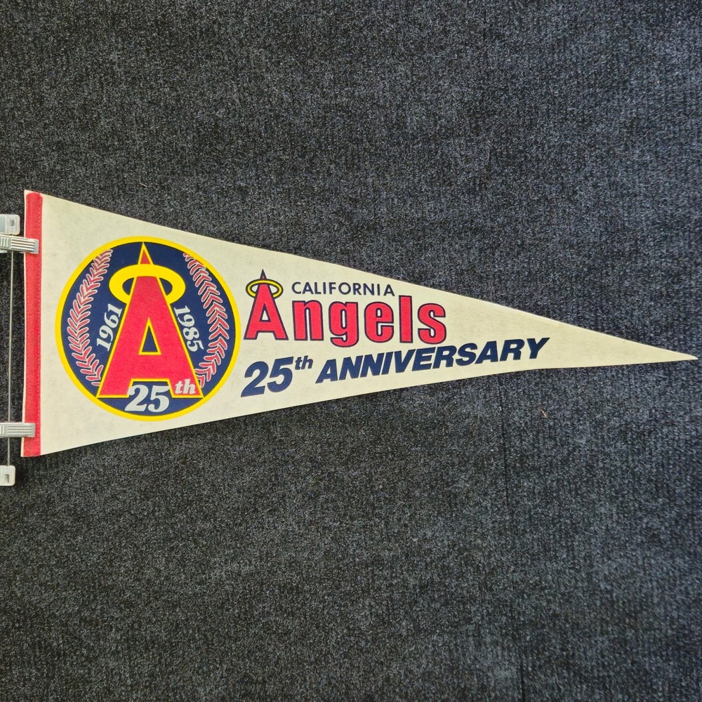 Vintage California Angels 25th Anniversary Pennant 1961-1985 MLB Baseball Felt